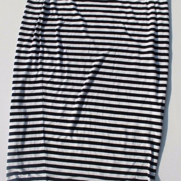 Vince Camuto White Dark Blue Striped Rayon Spandex - Picture 5 of 7